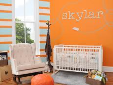 Orange Contemporary Baby Nursery