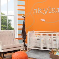 Orange Contemporary Baby Nursery