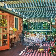 Eclectic Outdoor Patio With Pergola 