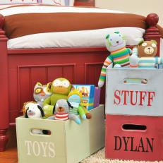 Boy's Room With Sweet Storage Boxes