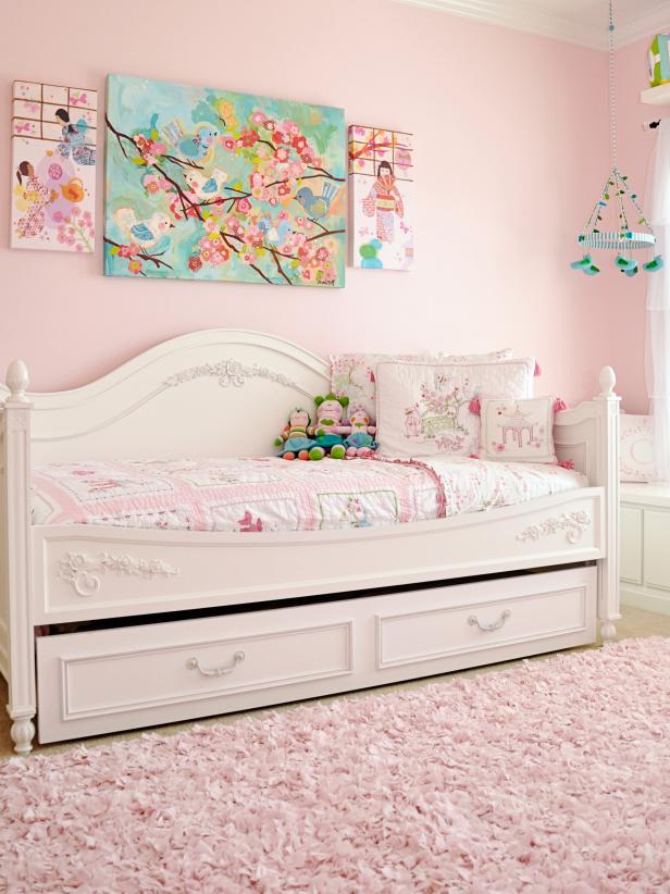 girl trundle bed white