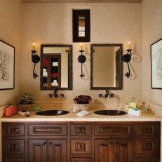 Mediterranean Master Bathroom With Dual Sinks