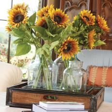 Sunflowers in Glass Jars