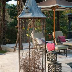 Mediterranean Patio With Outdoor Aviary