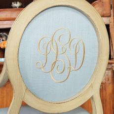 Monogrammed Oval Back Chair