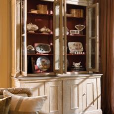 Formal Cream Display Hutch