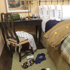 Golf-Themed Bedroom With Writing Desk