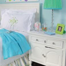 Transitional Teen Bedroom With Polka Dot Accents 
