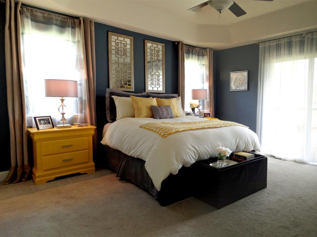 Transitional Blue Bedroom By Jeribai Tascoe Hgtv