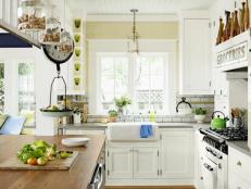 White kitchen with recycled components