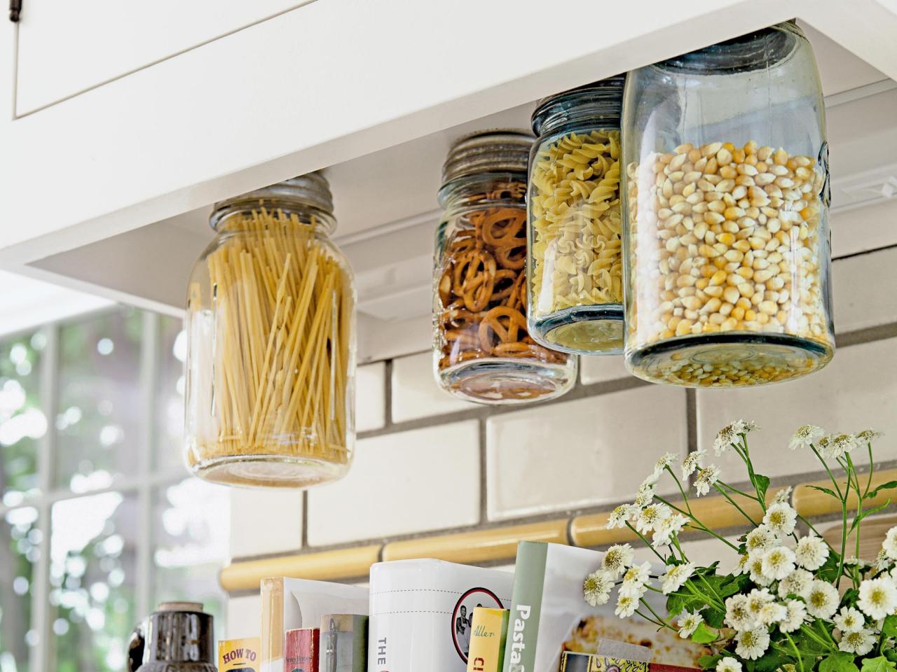 Upcycled Glass Jars as Kitchen Storage