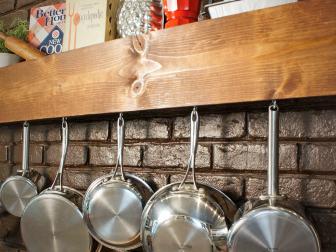 DIY Kitchen Pot Rack and Storage Shelf