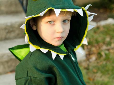Make a Kid's Dinosaur Costume From a Zip-Up Hoodie