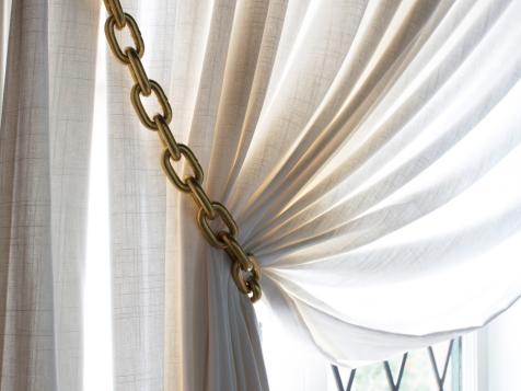 How to Make Gold Chain Curtain Tiebacks