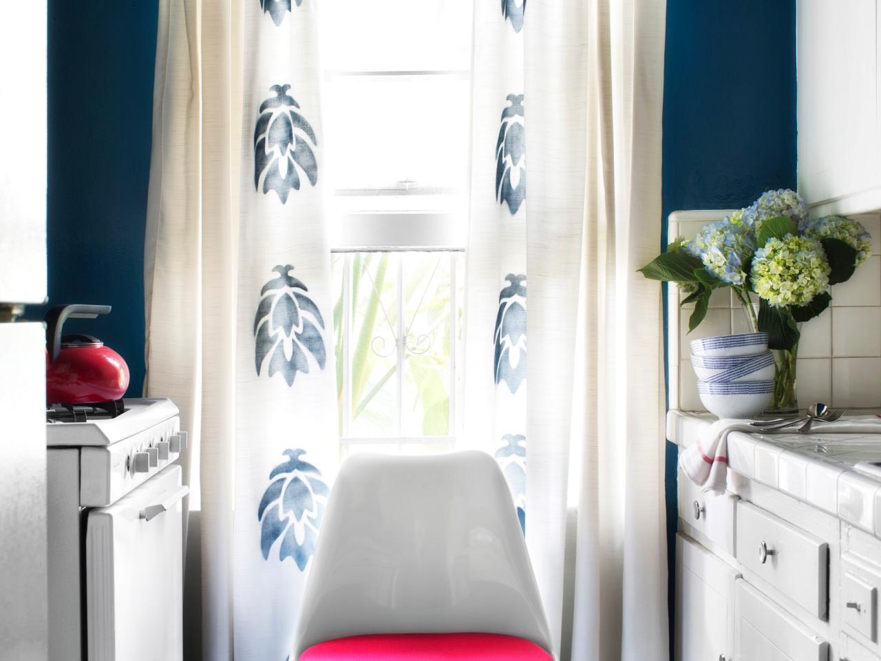 How to Stencil Ready Made Curtains   HGTV