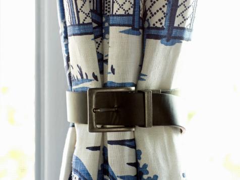 How to Use Leather Belts As Curtain Tiebacks