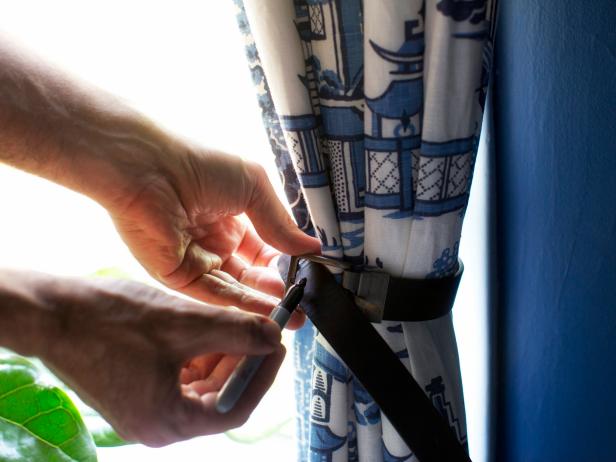 DIY Leather Belt Curtain Tiebacks