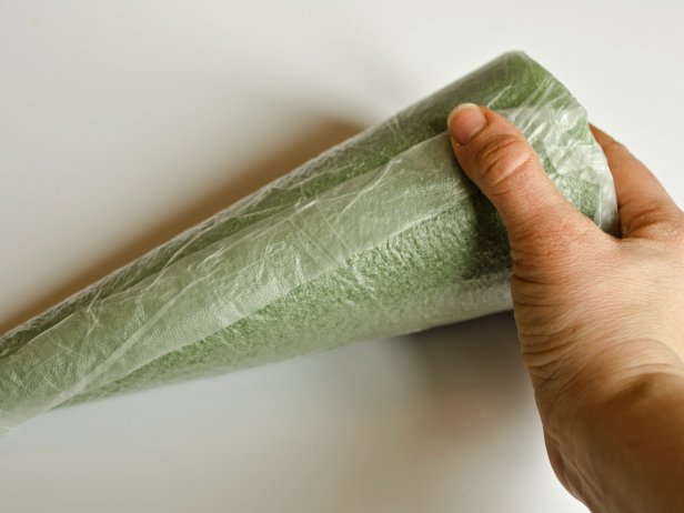Foam Cone Covered in Plastic Wrap 