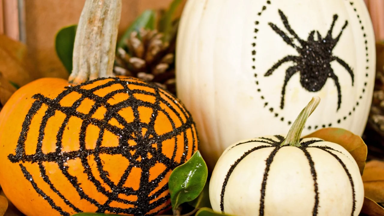 Halloween Decorating Idea: Black-Glittered Pumpkins | HGTV
