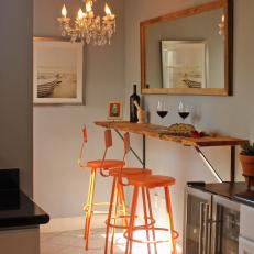 Space-Saving Dining Nook in Gray and Orange