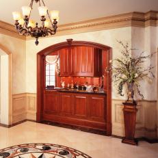 Traditional Wooden Wet Bar Area