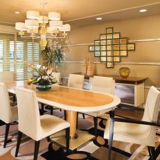 Contemporary Cream and Black Dining Room