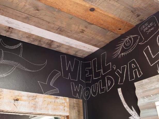 Reclaimed Wood Ceiling In Rustic Bathroom Hgtv