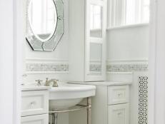 White Updated Girly Glam Bathroom 