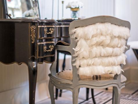 Embellish a Vanity Chair With Feathers