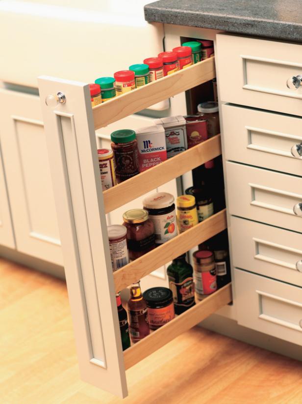 Cabinet Sliding Organizer Rack Kitchen Cupboard Storage Shelf