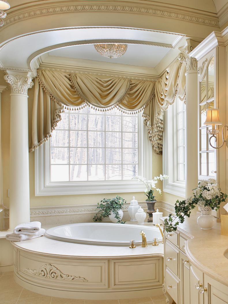 Traditional Luxury Bathroom with Picture Window