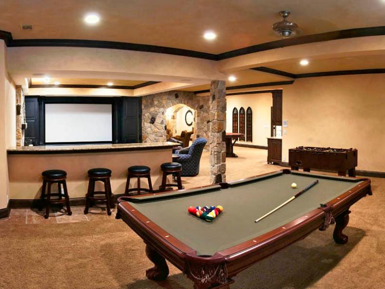 Basement Game Room and Home Theater