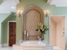 Mint Green Bathroom With Spa Tub 