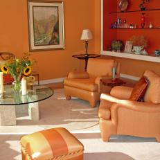 Bright Orange Living Room 