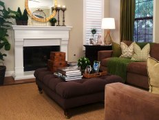 Contemporary Living Room With Ottoman Coffee Table