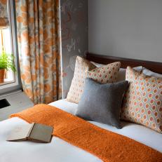 Orange and Gray Contemporary Guest Room