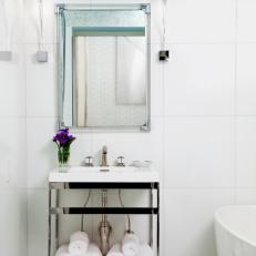 Transitional White Bathroom Vanity 