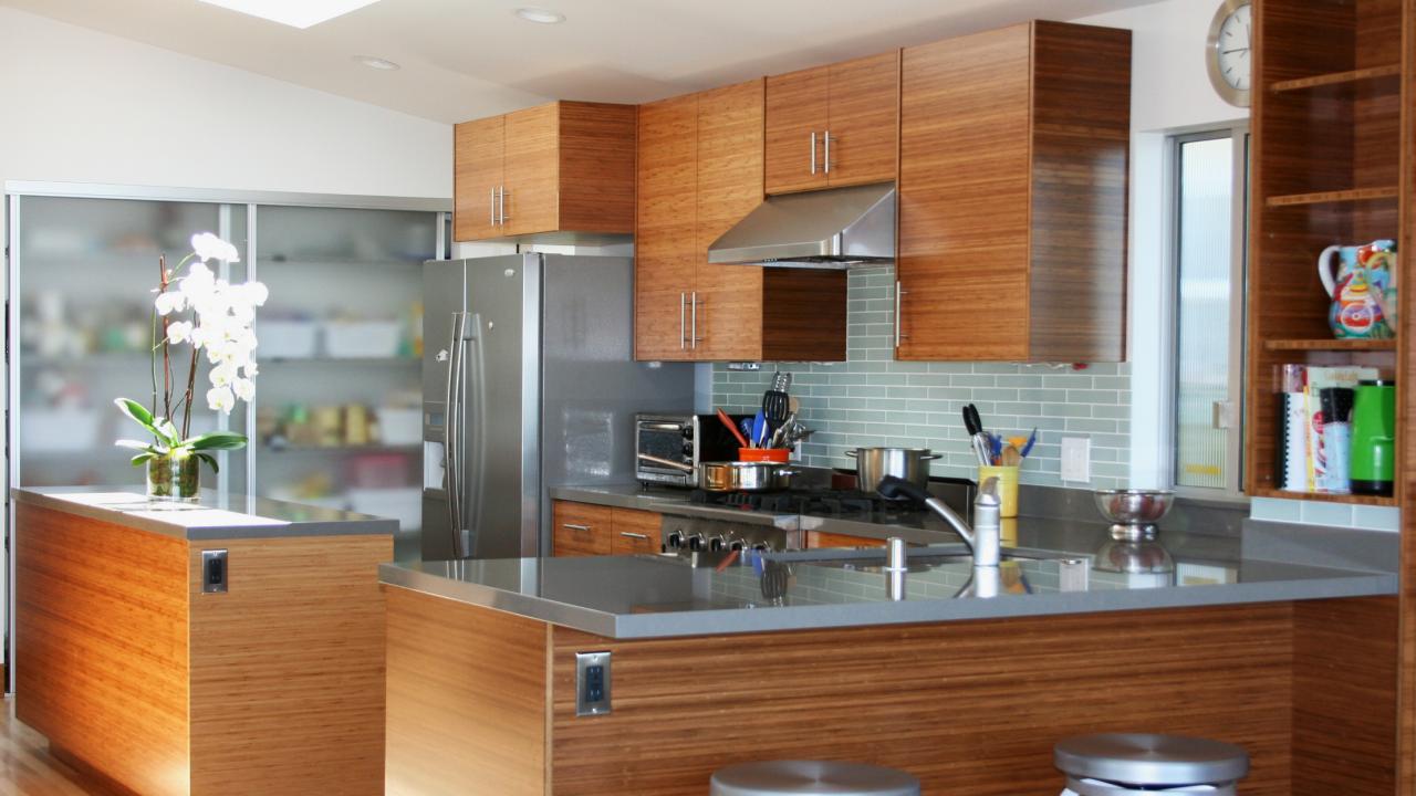 Bamboo Edge Grain Wood Countertop for Kitchen Island