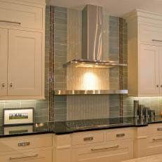 Shaker Kitchen with Blue Backsplash