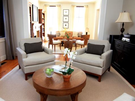 Elegant, Transitional Living Room