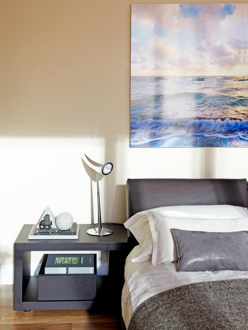Contemporary Bedroom with Large Artwork