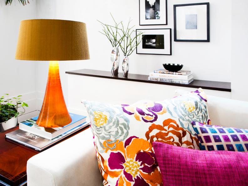 Colorful Pillows and Lamp