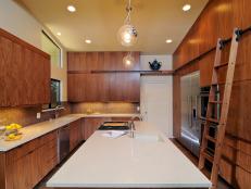 Contemporary Kitchen With Installed Ladder 