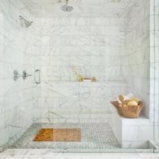 Beautiful Marble Spa Shower With Glass Door