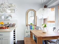 White Kitchen with Breakfast Area