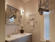 Designer Kathy Geissler Best updates a bathroom with a bright color palette and custom details.