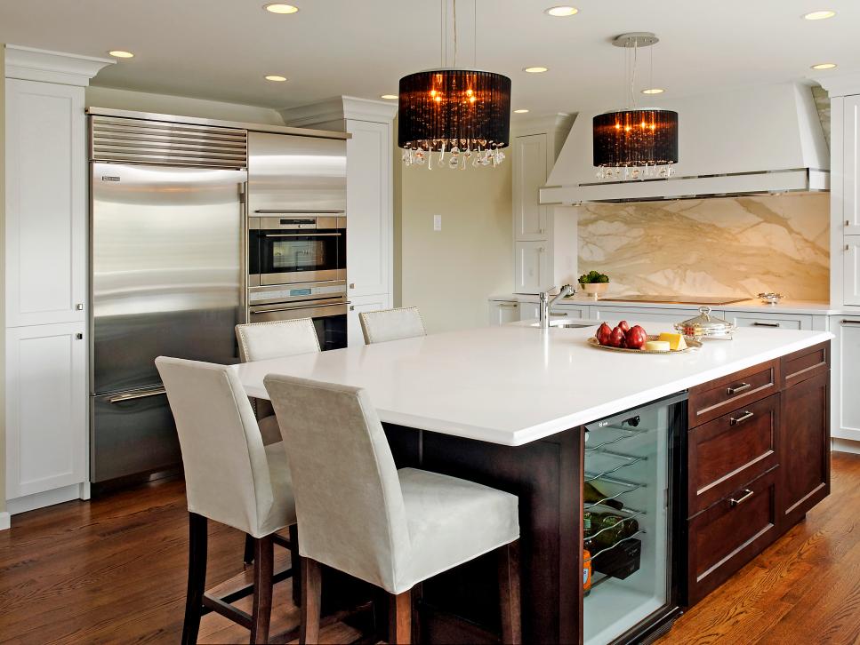 Large Contemporary Kitchen Island Adds, Kitchen Island With Seating And Storage Ideas