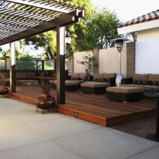 Contemporary Deck Lounge With Built-In Benches