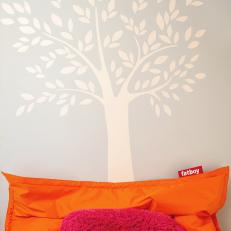 Tree Wall Decal and Oversized Beanbag Chair