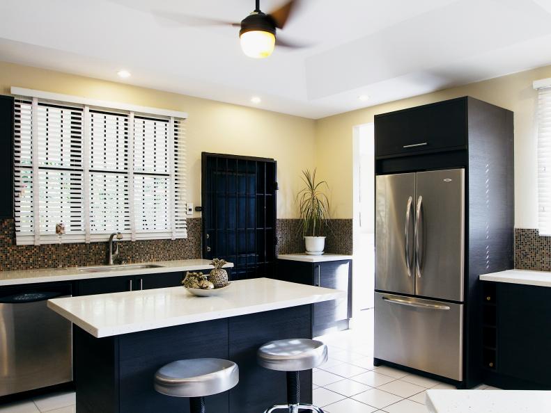 Contemporary Neutral Kitchen With White Countertops